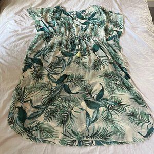 Palm Leaf Patterned Swimsuit Cover